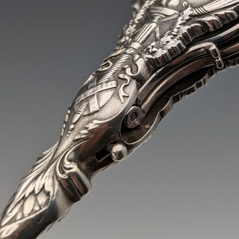 American antique sterling silver detailed decorative portable folding glasses Roniet